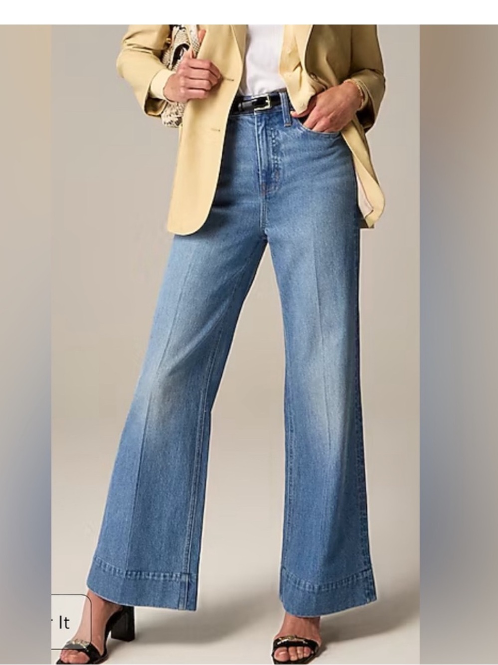 J. Crew wide leg trouser jeans in chambray blue size 32